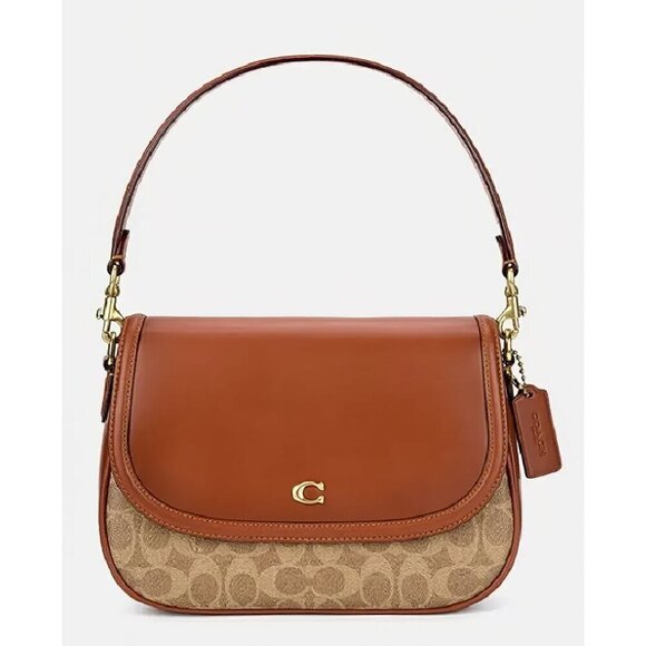 Coach Legacy Signature Shoulder Bag Red Brown OS - Picture 7 of 13